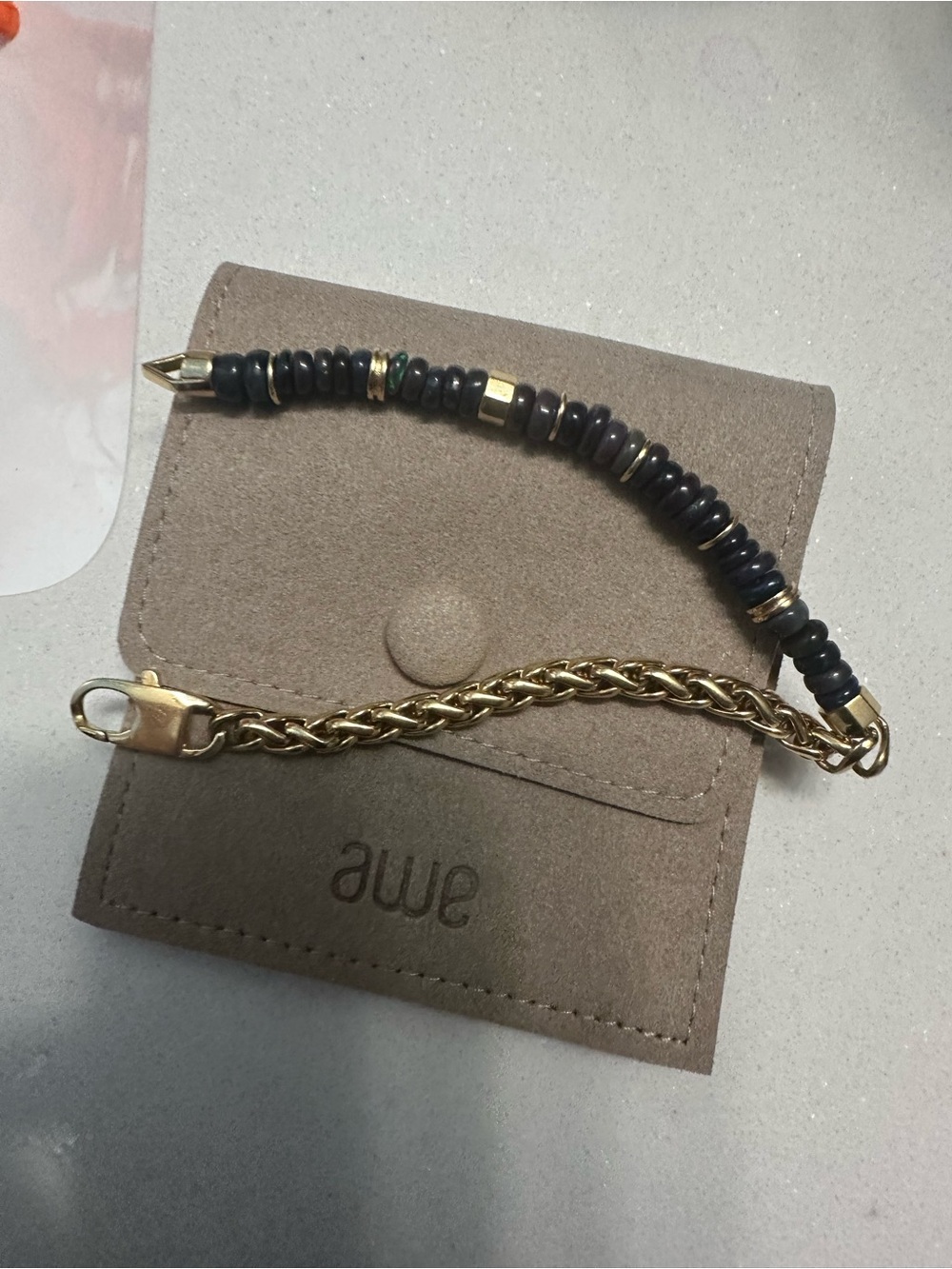 Awe inspired archive Black Opal Meditation Bracelet - Gold and Black